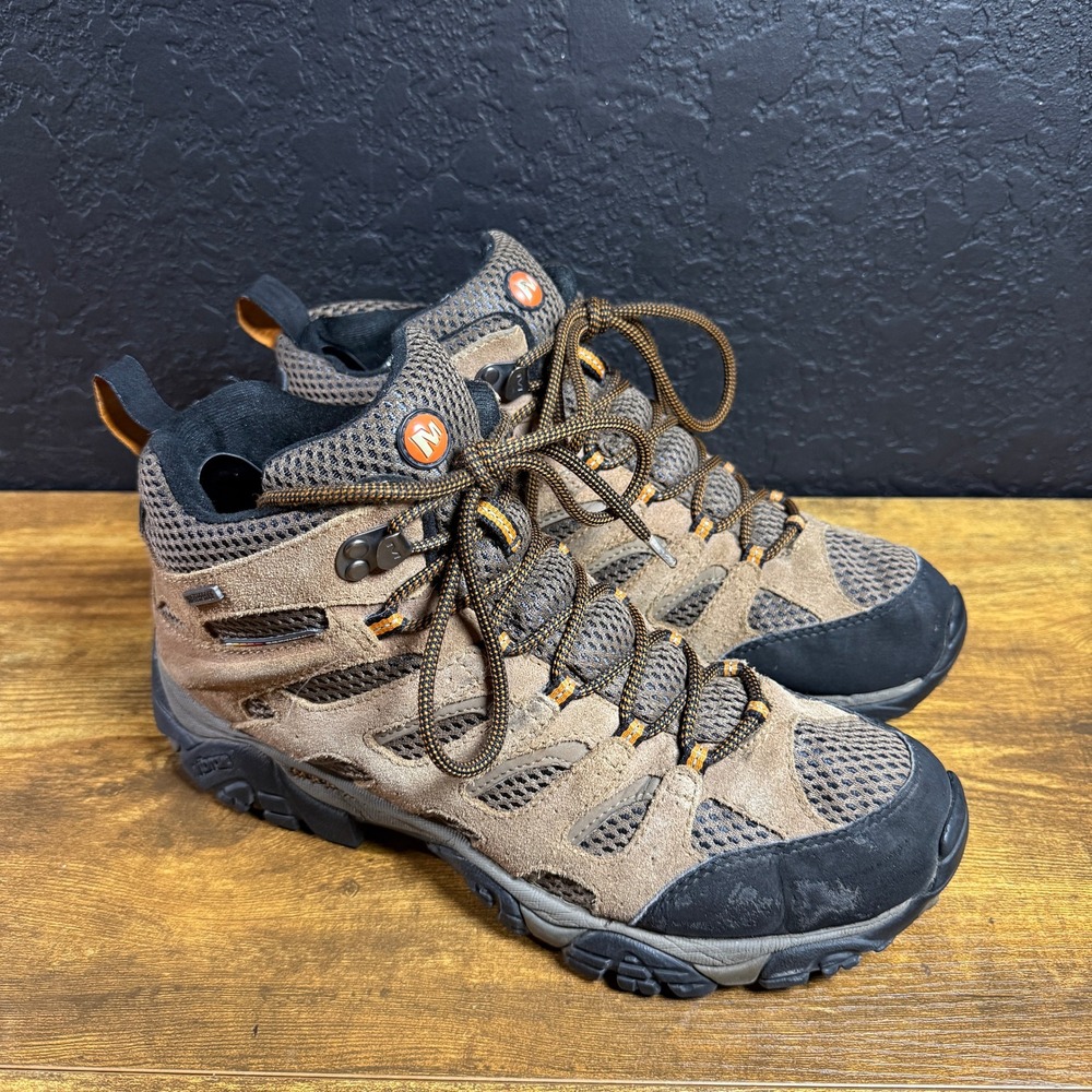 Merrell Moab Mid Waterproof J88623 Earth Suede Mesh Hiking Boots Mens Size 9